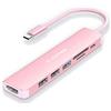 LENTION Hub USB C con HDMI 4K, PD 100W, USB 3.0 e 2.0, Lettore SD/TF, Adattatore per 2023-2016 MacBook Pro M2 M1, Nuovo Mac Air, iPhone 15 Plus Pro Max e Altro (CE18, Oro Rosa)