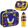 SONIC THE HEDGEHOG Borsa Termica Porta Pranzo per Bambini - Set Gadget Sonic per Scuola con Lunch Box Borsa Termica Bambini e Borraccia Bimbo Regali per Gamer