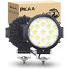 PICAA Faro LED 51W 7 Pollici Nero Tondo Spot Light per Fuoristrada, SUV, Trattore - Fendinebbia e Luci della Barca