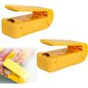 Elfinfi 2 Pezzi Sigillatrice per Sacchetti, Manuale Sigillatore per Sacchetti, Portatile Sigilla Sacchetti per Mantenere Freschi gli Alimenti e Croccanti gli Snack (Giallo)