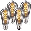 BNITITU Lampadina LED Edison Vintage, Lampadina Dimmerabile E27 4W LED Bianco Caldo, Lampada Vintage Edison Dimmerabile E27 Ideale per Nostalgia e Illuminazione Retrò - Grigio Fumo - 4 Pezzi (ST64 YHS)
