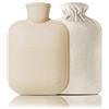 Generic Borsa dell'acqua calda con copertura in peluche, borsa dell'acqua calda in PVC da 2 l, 1 l, 0,5 l, per collo, spalle e piedi, crampi mestruali, impacchi caldi e terapia del freddo (beige-1, 2000 ml)