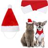 Kiiwah 2 Pezzi Natal Vestiti per Cani Gatto, Costume per Gatto per Animali Domestici Sciarpa e Cappello Natalizio