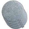 Brandsseller Set di 4 Cuscini in Feltro Ø 35x2 cm - Cuscini rotondi e robusti per sedie da interno ed esterno, imbottiti e resistenti - Grigio chiaro