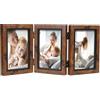 Shampsen Cornice tripla pieghevole per 3 foto, 10 x 15 cm, apribile, per tavolo, scrivania, regalo, mamma, fidanzata