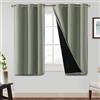 BellaHills 100% Tende Oscuranti con Anelli 2 Pezzi Per Soggiorno, Termiche Isolanti, Anti-Rumore, Tenda Termica Isolante Freddo e Caldo L117 x A137 cm, Salvia Chiara