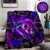 IUNTWEIE Coperta di farfalla coccolosa 150x200, morbida coperta di flanella rosa viola fiore gettare coperta modello farfalla, coperta farfalla viola per i bambini (A, 150x200cm)