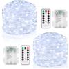 CCILAND 2 pezzi catena di luci per esterni, batteria totale, 12 m, 120 LED, con timer e telecomando, impermeabile, mini catena luminosa con batteria per stanza, giardino, Natale, matrimonio, decorazione