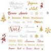 GEBETTER Francese 5 Fogli Adesivi Natalizi Glitterati Stickers Natale Rossi Oro Argento per Pacchi Pacchetti Artigianati Biglietti Regalo Decorazione