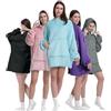 K-MART Coperta indossabile con cappuccio, oversize con cappuccio da donna e uomo, coperta spessa con cappuccio, ultra morbida flanella Sherpa con cappuccio coperta con maniche e tasca gigante, Blu