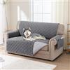BellaHills Copridivano Grande 2 Posti Con Braccioli,100% Impermeabile Copri Divano Antigraffio Gatto, Copripoltrona Antimacchia Lavabile Antiscivolo Con Tasche Laterali, Seduta 140cm, Grigio