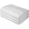 Tuva Home 3x Set Di Asciugamani In Cotone 100 X 200 Cm Wellness Spa Asciugamano Sauna Telo Bagno 100% Cotone (Bianco)