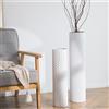 Sziqiqi Vaso da Terra Alto da Interno: 70/55 cm Vaso da Terra Bianco Set di 2 Vasi Decorativi Moderni per il Soggiorno Metallo Vasi da Terra con Struttura a nido d'ape per Angolo Camera Letto Camino