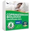 SLEEPZEN Coprimaterasso in cotone biologico, 150 x 200 cm, certificato Oeko-TEX®, 100% cotone, in pile naturale, sano e silenzioso, non impermeabile, prodotto nell'UE