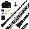Eastar Clarinetto Eastar B Flat per Principianti, Clarinetto in Ebanite Nichelato con 2 Canne, 3 Ance, Guanti Bianchi, Custodia Rigida, Cleaning Kt, ECL-300