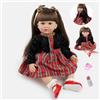 HUYRP Bambola Reborn 24 Pollici - 60 cm Silicone Baby Doll Con Corpo Di Stoffa, Realistica Bambola Per Bambini
