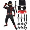 Spooktacular Creations Ragazzi Ninja Costume di Lusso per i Capretti con Ninja pugnali e Stelle da Lancio s 5-7 Nero / Multi