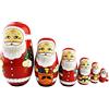 Winterworm Set di 7 Matrioske di Natale Babbo Natale Matrioske Regalo di Natale per Bambini