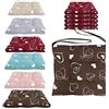 Generic Coprisedia 6 Cuscini Sedia AMA con Lacci Double Face Quattro Punti Imbottiti Fantasia Cuore Shabby love paris ba (marrone)
