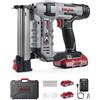 LINKNAL - Pistola elettrica per unghie, senza fili, alimentata a batteria, calibro 18, 2 batterie agli ioni di litio max 20 V, caricabatterie e 1000 chiodi inclusi (L820-BN)