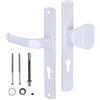 KOTARBAU® Set di maniglie per porte e cancelli, 72 mm, colore: bianco, cilindro profilato per porte e cancelli