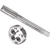 CoCud Set Rubinetti e Matrici, M8 x 0.5 Filettatura, Metrico Acciaio Alta Velocità Macchina Rubinetto per Vite & Kit Utensili per Stampi Tondi - (per Riparazione), 1-Set