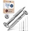 NietFullThings Viti per legno Ø5x60 mm testa bombata TX25 (Torx) - acciaio inox A4 V4A 316 Marine - massima resistenza alla corrosione - per decking e terrazze e legni duri - per fai da te e hobbisti - 100 pezzi