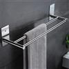 ZUNTO 40CM Bagno Portasciugamani da Paret, Autoadesivo Per Porta Salviette in Acciaio Inossidabile 304, Porta Asciugamano Doppio