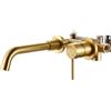 iVIGA Rubinetto per lavabo, orientabile a 360°, montaggio a parete, rubinetto da incasso, lavabo in rame con cartuccia in ceramica, colore oro (Oro)