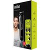 Braun Regolabarba MGK3220 e tagliacapelli da uomo 6 in 1, 5 accessori, body groomer - nero/verde volt