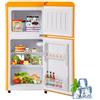 Merax Frigorifero retrò congelatore: a due porte, altezza 86,8 cm, larghezza 45,5 cm, volume totale 60 litri, giallo