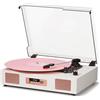 DANFI AUDIO DF Giradischi in vinile vintage wireless Bluetooth con altoparlanti stereo, registrazione USB/TF, lettore LP con trasmissione a cinghia a 3 velocità, supporto RCA Line-Out AUX Input EQ, bianco e oro rosa