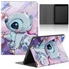 Stradvnaly Cartoon Stitch Tablet Cover Custodia per Honor Pad X9 11,5,Funzione Pelle Holder Flip Multi Angoli Cover con Ultra Sottile TPU Kawaii Anime Modello Antiurto Protezione Nero Tablet Case,06