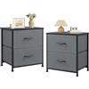 Sweetcrispy Armadio con 4 cassetti in Tessuto, Stile Industriale, per Camera da Letto, Soggiorno, cameretta dei Bambini, corridoio, Grigio Scuro, Grey