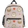 BEUSS Carino Riccio Cuore Rosa Zaino per Asilo Nido Prescolare Bambini Studente Bookbag Zainetti per Viaggio Ragazze Ragazzi 2-7 Anni Capretto