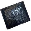 Generic Autentica Pelle di Alligatore Esotico Classico Nero Uomo Breve Titolari di Carte Vera Pelle di Coccodrillo Maschio Piccolo Portafoglio Bifold HF-01742, nero, 11 cm (lunghezza) x 9 cm (altezza)