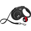 FLEXI Croci Flexi New Classic Tape - Guinzaglio per cani allungabile riflettente, taglia S fino a 15 kg, lunghezza 5 Metri, Nero