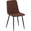 Totò Piccinni Sedia PALMA design moderno sedie in similpelle imbottita con gambe in metallo (Marrone, 1)