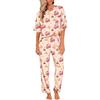 Ekouaer Pigiama Donna Estivo Pigiami Due Pezzi Pantaloni in Raso Camicia da Notte Manica Corta Comodi, Orsacchiotto di Peluche, XL