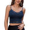 Avidlove Canotta da Donna Sexy in Pizzo Canotta Estiva Senza Maniche Spalline Sottili Top Corti Basic Scollo a V Bralette Bianco M