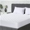 Utopia Bedding Trapuntato Coprimaterasso - Topper Elastico Aderente, Gonna Extra Profonda fino a 38 CM con Motivo a Diamante (90x190 cm, Bianco)