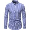 MQYXGS Camicia casual elegante a righe da uomo Camicia a maniche lunghe abbottonata Camicia elegante vestibilità regolare Camicie a righe Top abbottonati Camicie abbottonate slim fit a righe verticali
