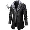 HECLOK Giacca da uomo in vera pelle pilota aviatore moda Giubbotto Antivento Caldo Autunnale Cappotto Casual Multitasche + Collane da uomo di qualità (TYP-1,XL)