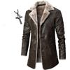 HECLOK Bomber da Pilota in Vera Pelle di Montone da Uomo Giubbotto Antivento Caldo Autunnale Cappotto Casual Multitasche Vintage da Moto Uomo+ Collane (TYP-1,XXL)