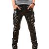 Kewing Pantalone Uomo in Pelle Sintetica Steam Punk Slim Fit