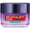 L'Oréal Paris Crema Anti-Lucidità Oil Control, Per Pelli Miste e Grasse, Controllo del Sebo per 8H, Pelle Meno Lucida e Rimpolpata, Con Acido Ialuronico e Acido Salicilico, Revitalift Filler, 50 ml