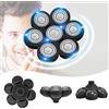 Sjpzwcrl Rasoio Elettrico Uomo Testina di Ricambio: - 7D Testa di Ricambio 7 Testine Rotanti del Rasoio Elettrici per Testa Calva Barba e Capelli per la Testa e il Viso, Nero