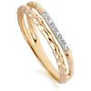 Gemondo Anello a doppia fascia in oro giallo 9 kt con pavé di diamanti martellati e Oro giallo, 57 (18.1), colore: bianco, cod. 191R0909019__P