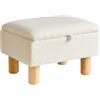 Aibiju Piccolo Poggiapiedi con Contenitore, Sgabello Pouf in Finta Pelliccia di Orsacchiotto, Sgabello per Cambiare Scarpe per Soggiorno Camera da Letto Ingresso Ufficio, Bianco YD-JD136W