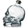 DUOLAIMENG 3D Crystal Glass Skull Face decanter bottiglia di vino Vodka tazza trasparente, Vetro, 400 ml